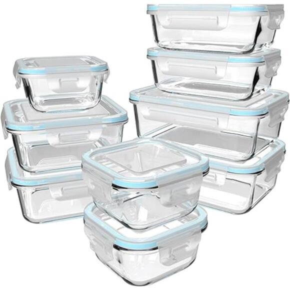 18 Piece Glass Food Storage Containers with Lids, Meal Prep Containers for Food - Picture 7 of 7
